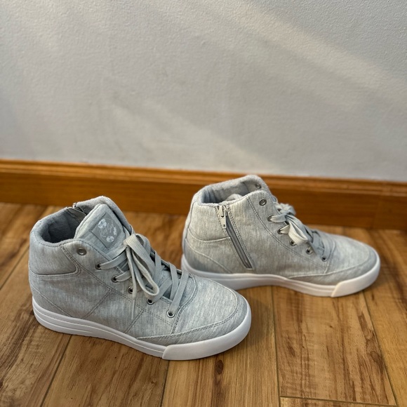 Roxy Sneakers Womens Camy U High Top Wedge Comfort Zip Canvas Gray size 8.5 - Picture 3 of 5